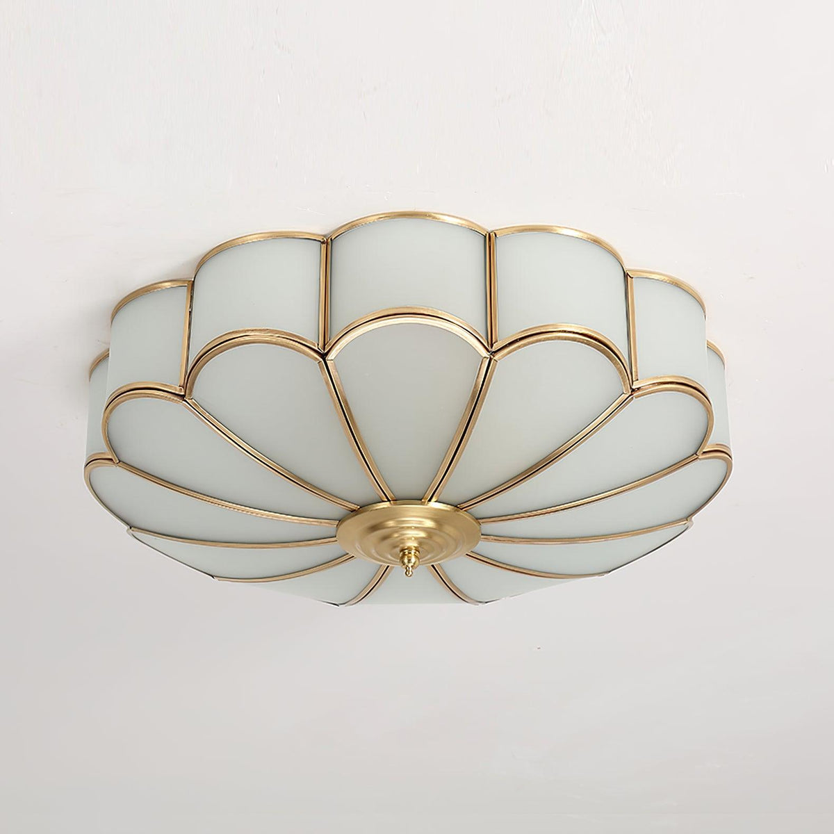 Lustra Ceiling Light Flower Shape Glass Brass