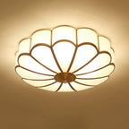 Tiffany Vintage Glass Brass Ceiling Light