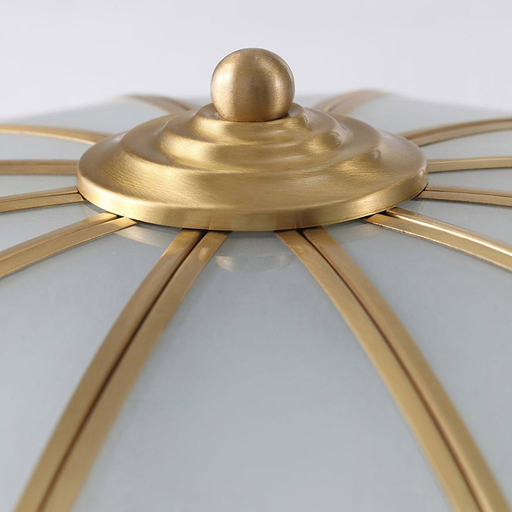 Tiffany Vintage Glass Brass Ceiling Light