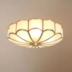 Tiffany Vintage Glass Brass Ceiling Light