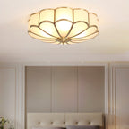 Tiffany Vintage Glass Brass Ceiling Light