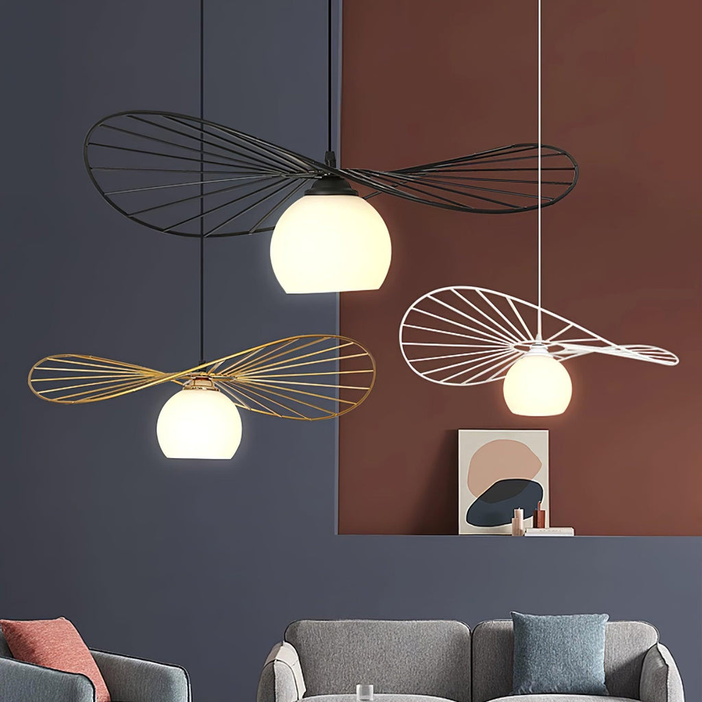 Fluora Hat Pendant Lamp Wire Sculptural