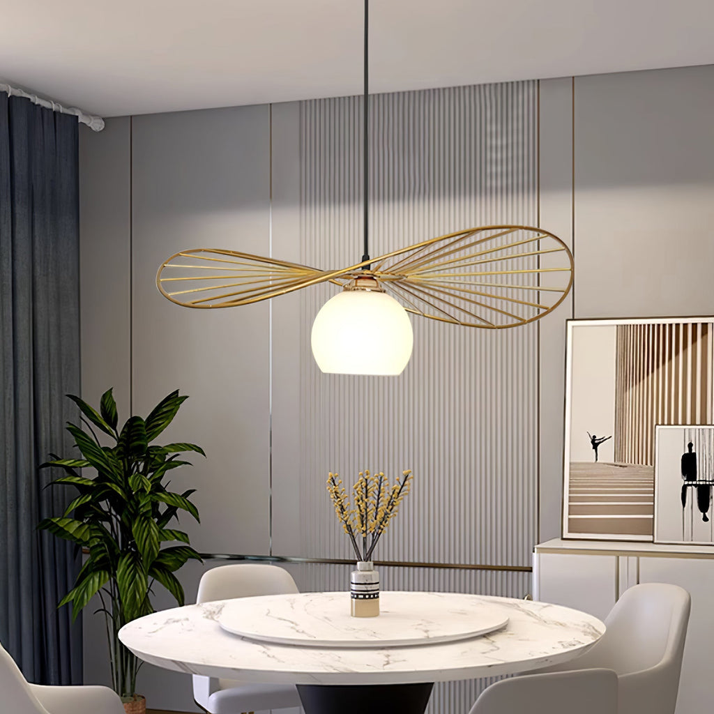 Fluora Hat Pendant Lamp Wire Sculptural