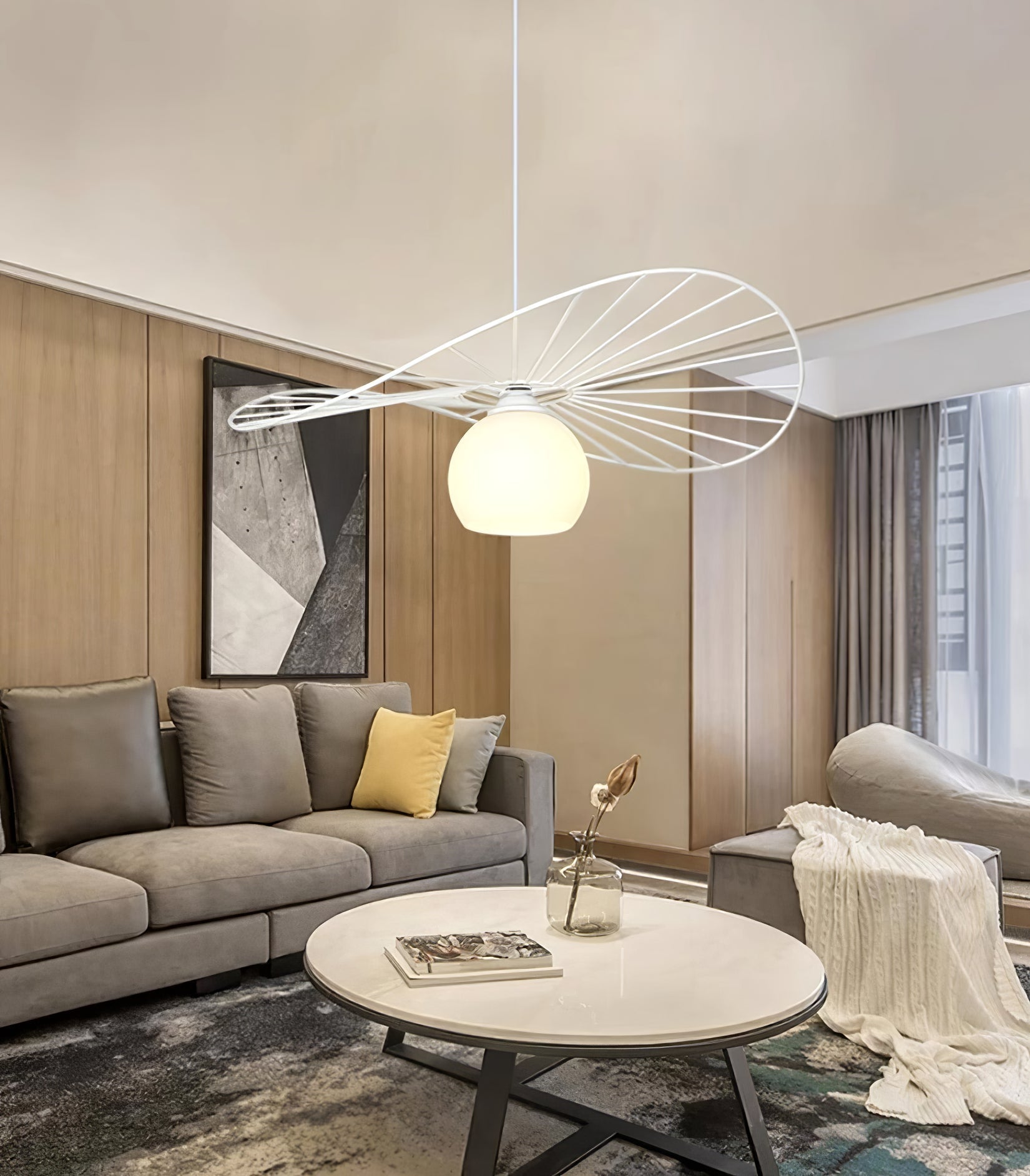 Fluora Hat Pendant Lamp Wire Sculptural