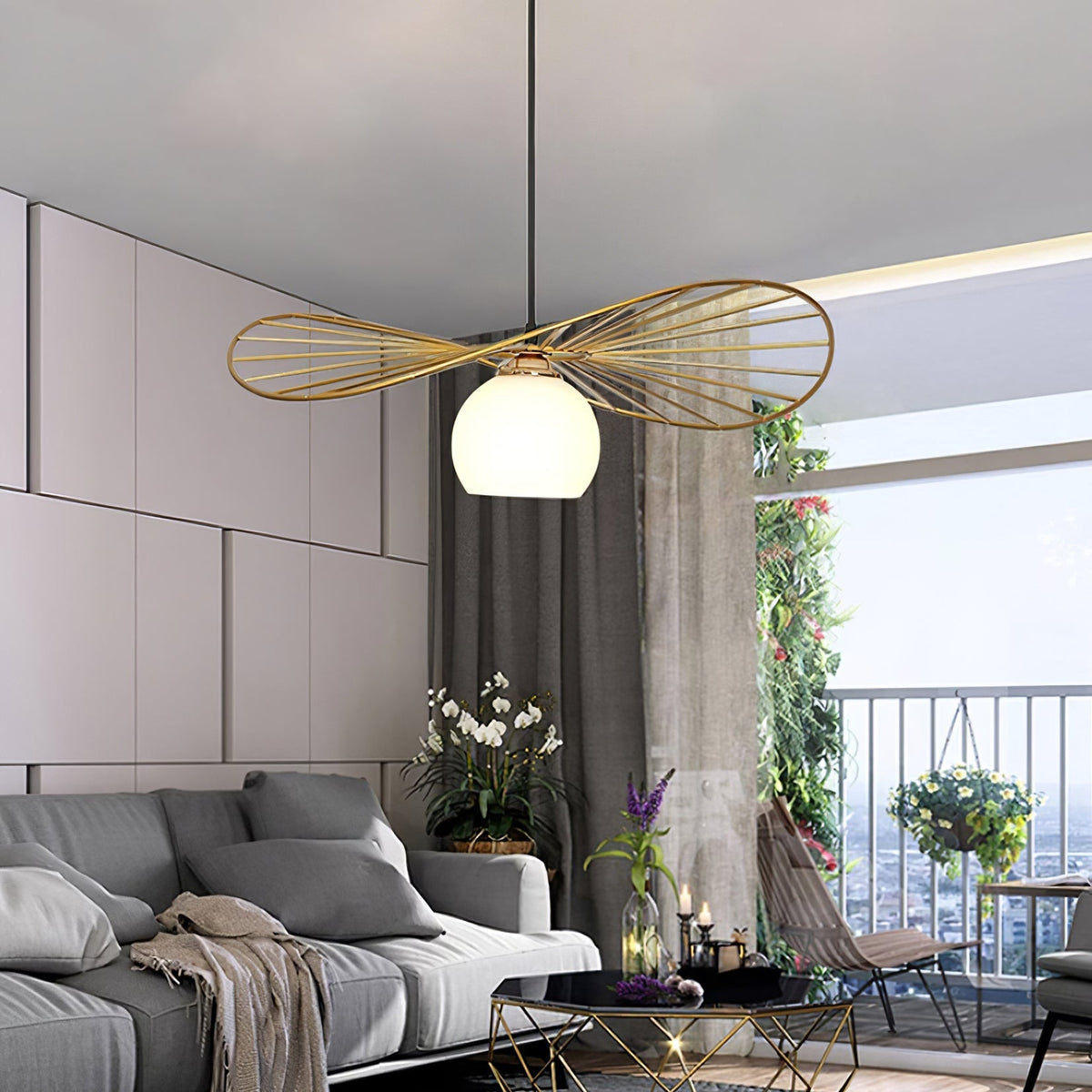 Fluora Hat Pendant Lamp Wire Sculptural