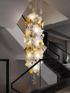 Araeos Flying Flowers Fluttering Brass Chandelier