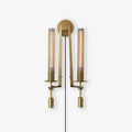 Ceshaisra French Classicism Plug-in Brass Glass Wall Lamp