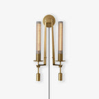 Ceshaisra French Classicism Plug-in Brass Glass Wall Lamp
