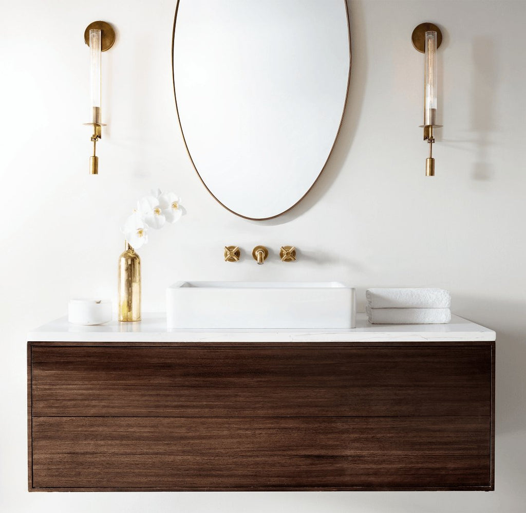 Ceshaisra French Classicism Plug-in Brass Glass Wall Lamp