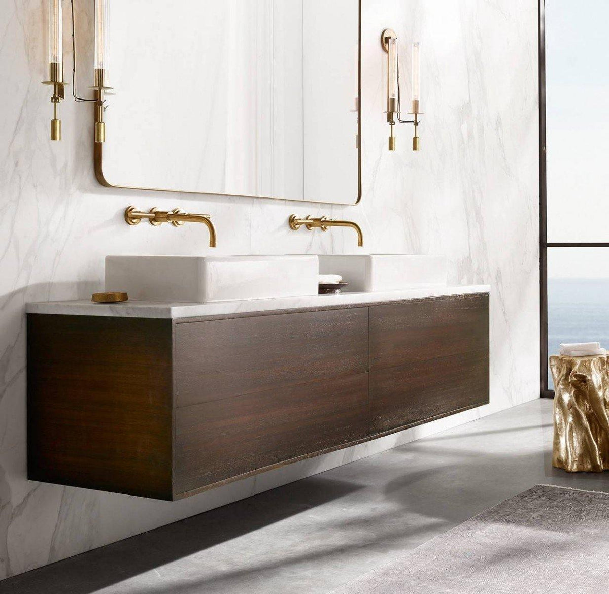 Ceshaisra French Classicism Plug-in Brass Glass Wall Lamp