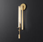 Lustra Wall Lamp Brass Minimalist Ribbed Glass