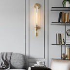 Lustra Wall Lamp Brass Minimalist Ribbed Glass