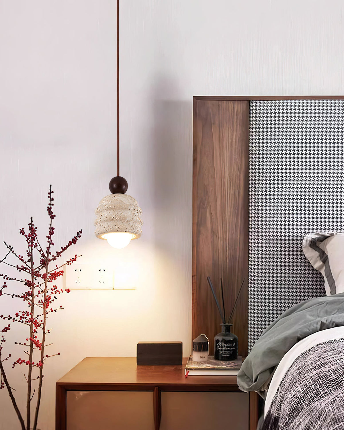 Ritta Travertine Ripple Pendant Light