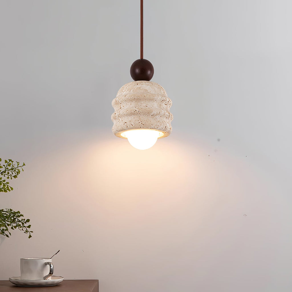 Ritta Travertine Ripple Pendant Light