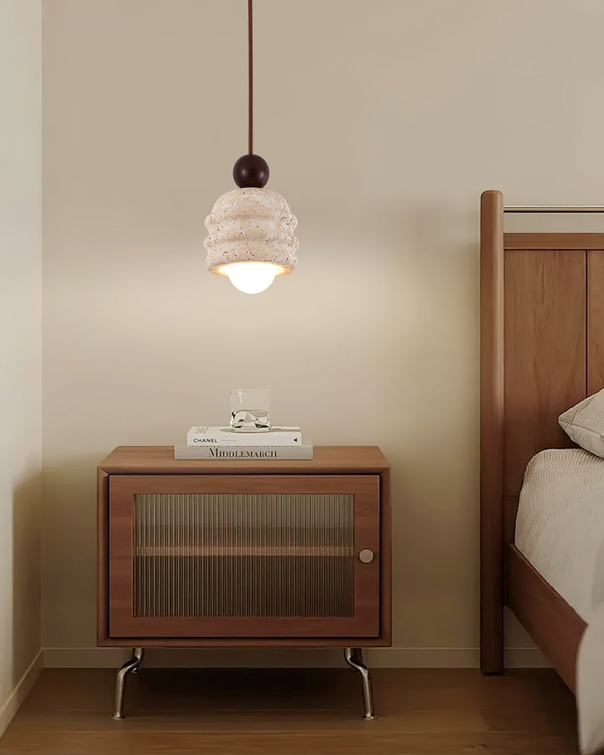 Ritta Travertine Ripple Pendant Light