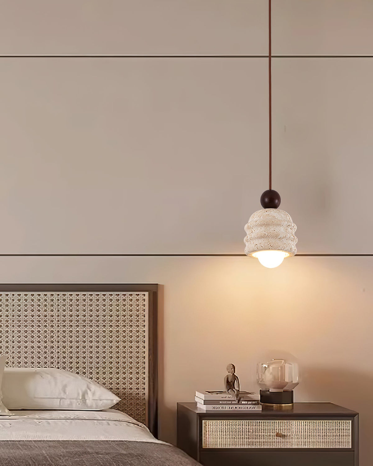 Ritta Travertine Ripple Pendant Light