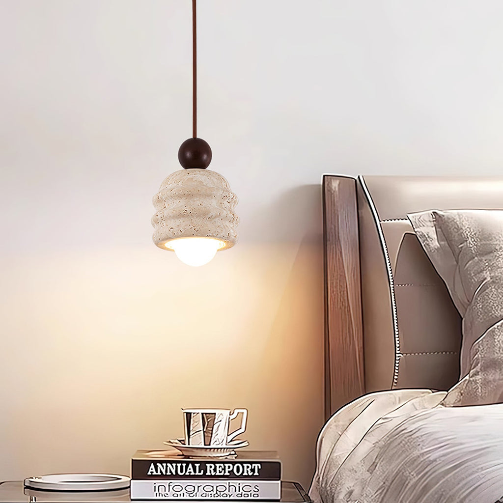 Ritta Travertine Ripple Pendant Light