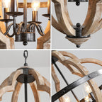 Cilorora Vintage Industrial Wood Pendant Lamp