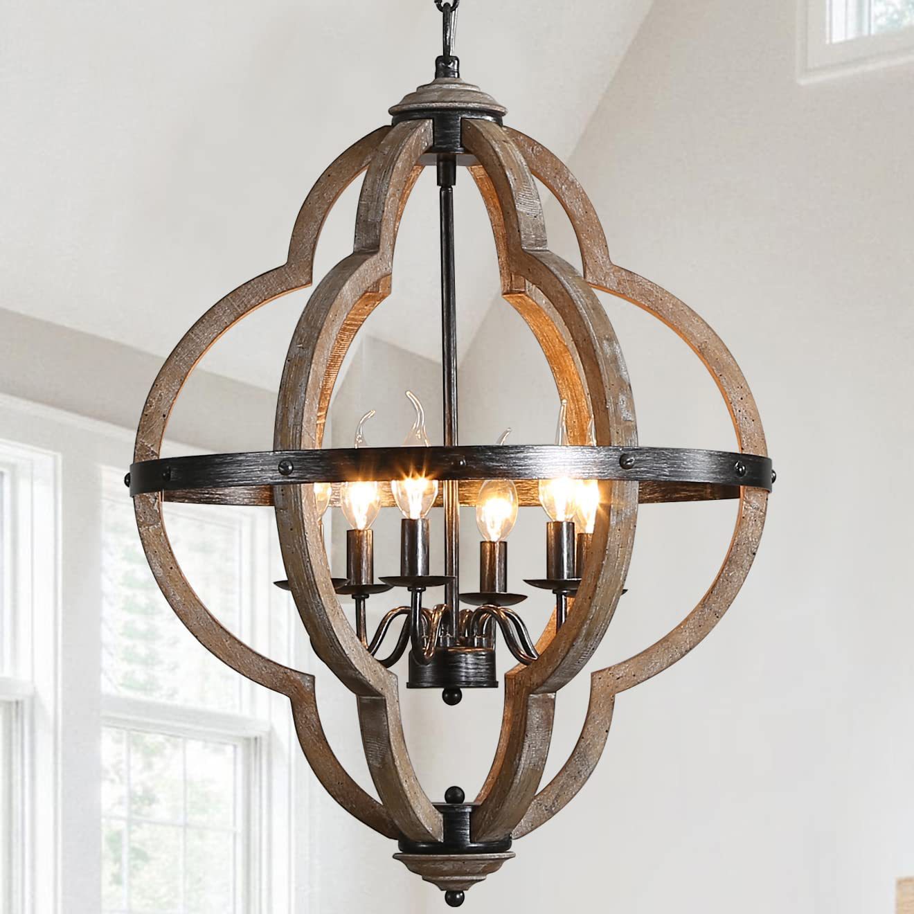 Cilorora Vintage Industrial Wood Pendant Lamp