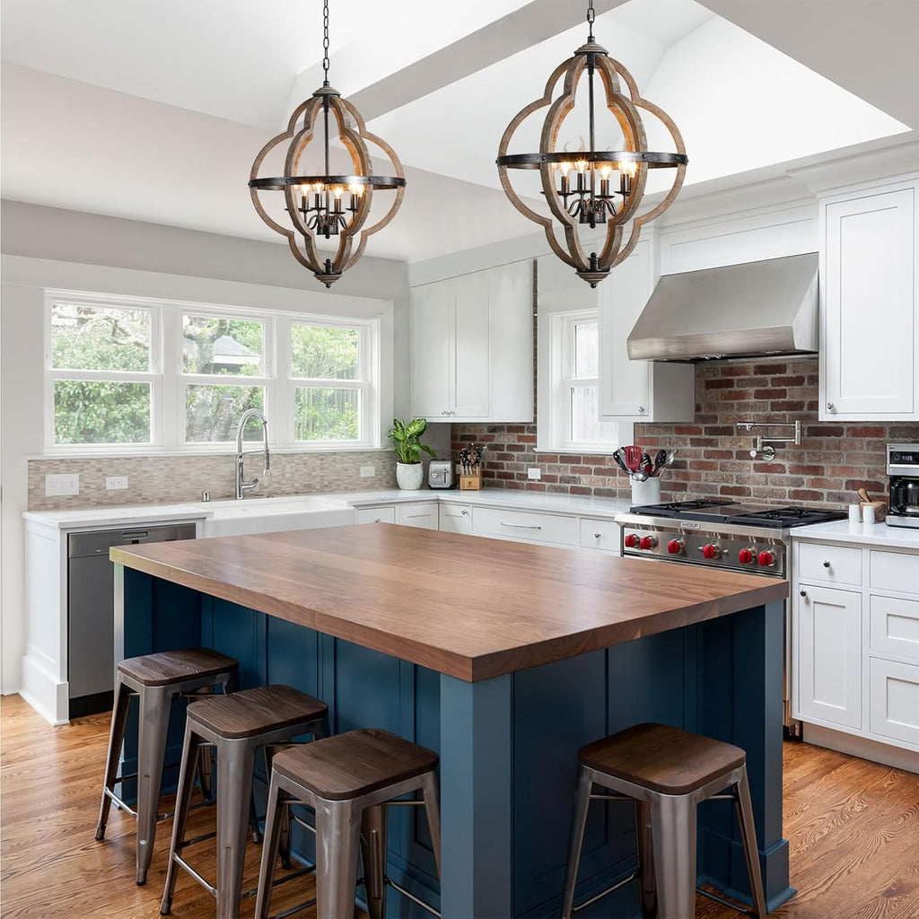 Cilorora Vintage Industrial Wood Pendant Lamp