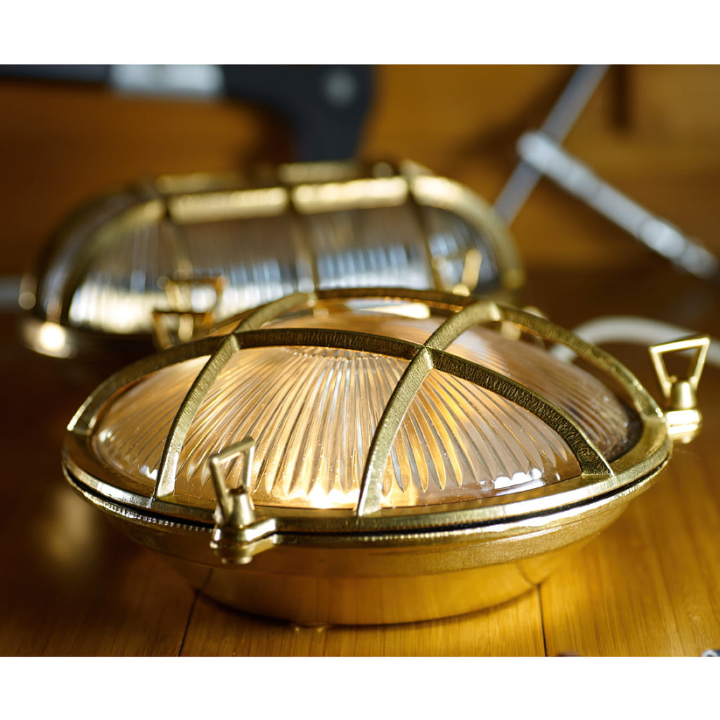 Erthearis Vintage Brass Bunker Sconce Wall Lamp