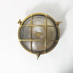 Erthearis Vintage Brass Bunker Sconce Wall Lamp