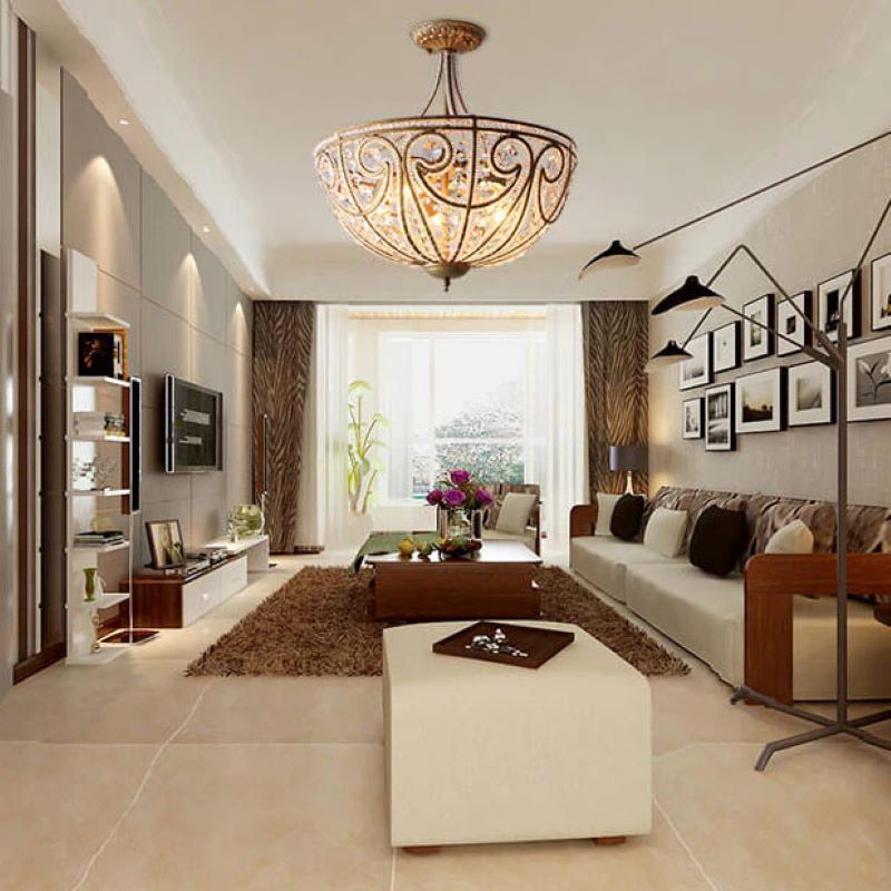 Kristy Retro LED Flush Mount Ceiling Light /Glass Living Room