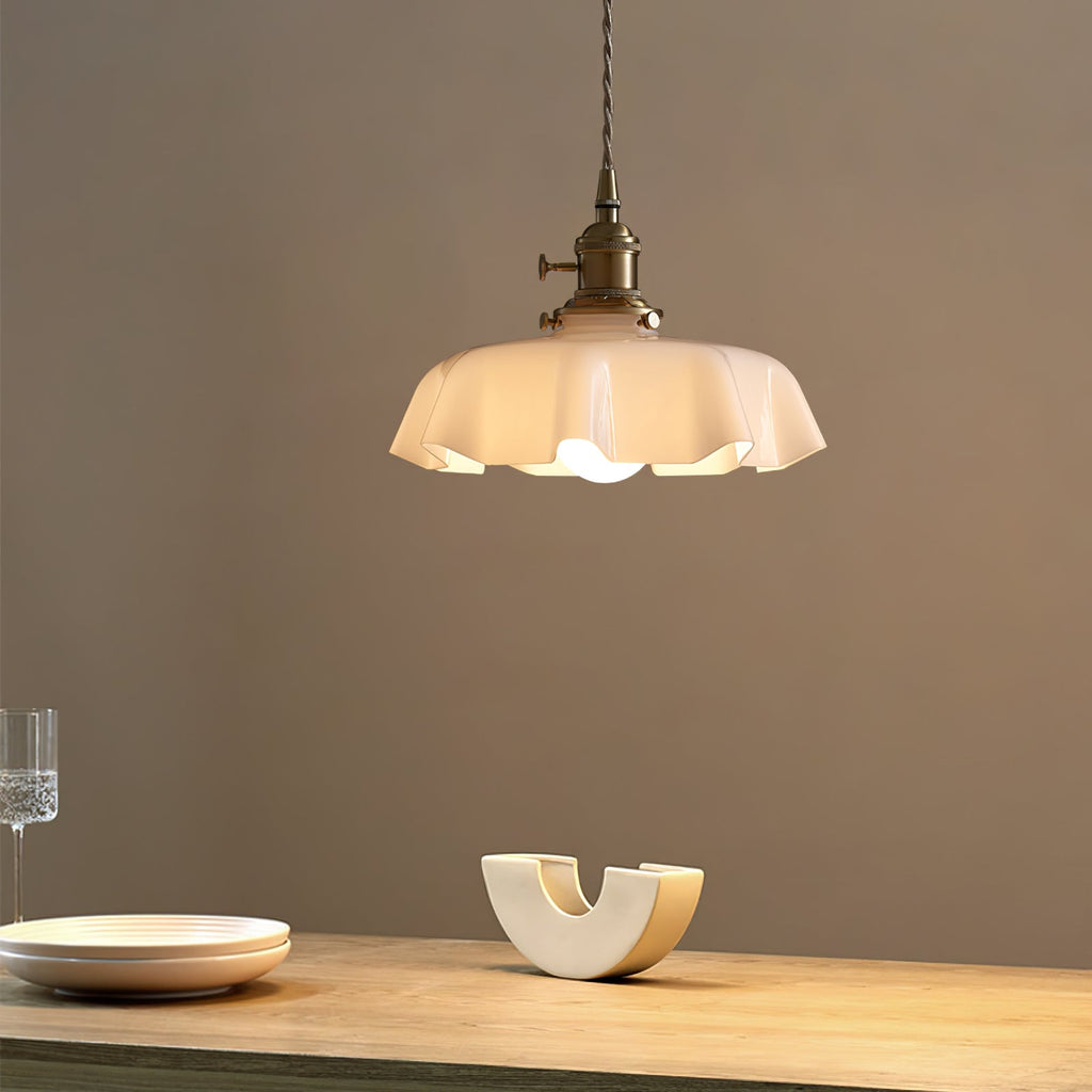 Aria Farmhouse Ruffled Pendant Light