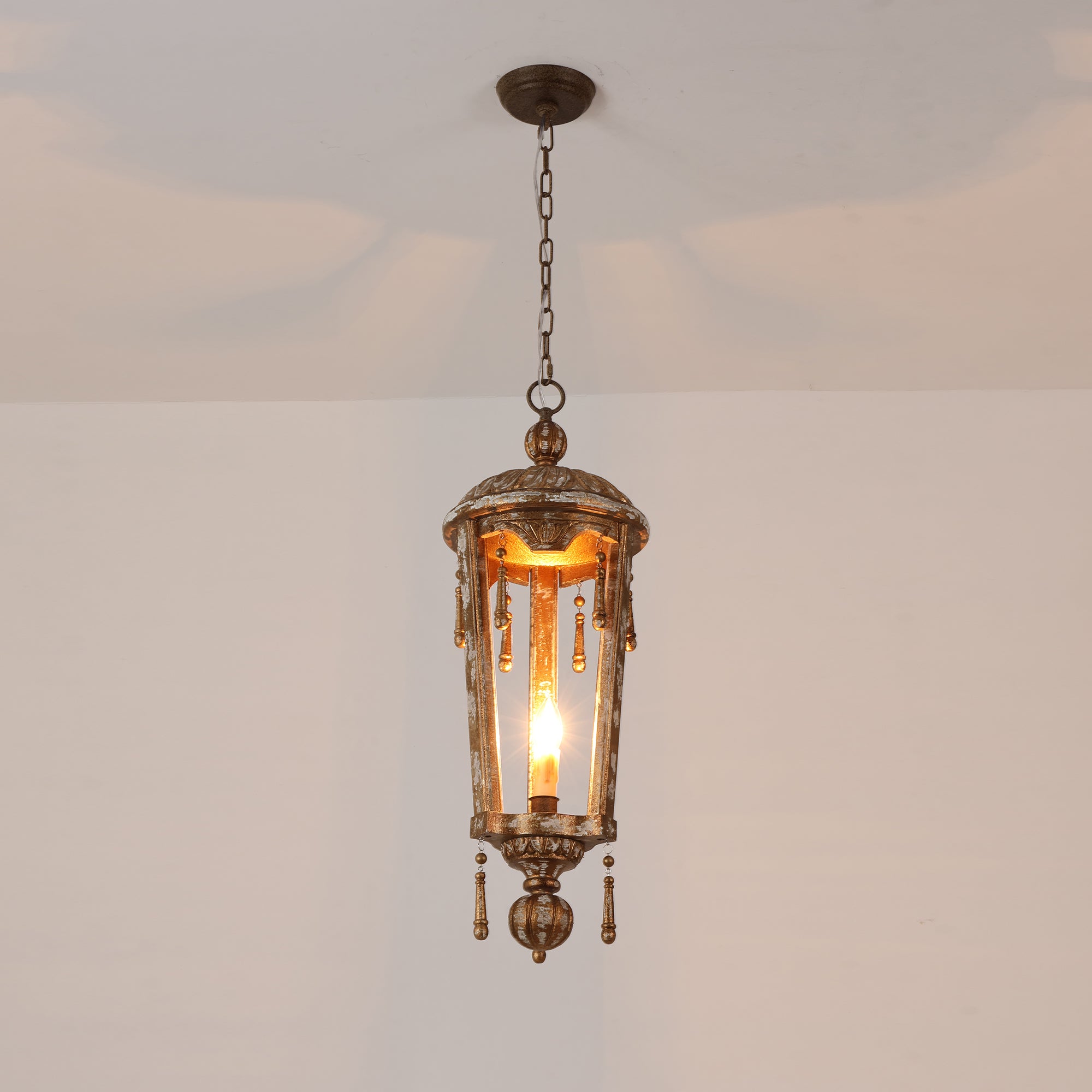 Nylire Individual Creativity Woodcarving Lantern Pendant Lamp