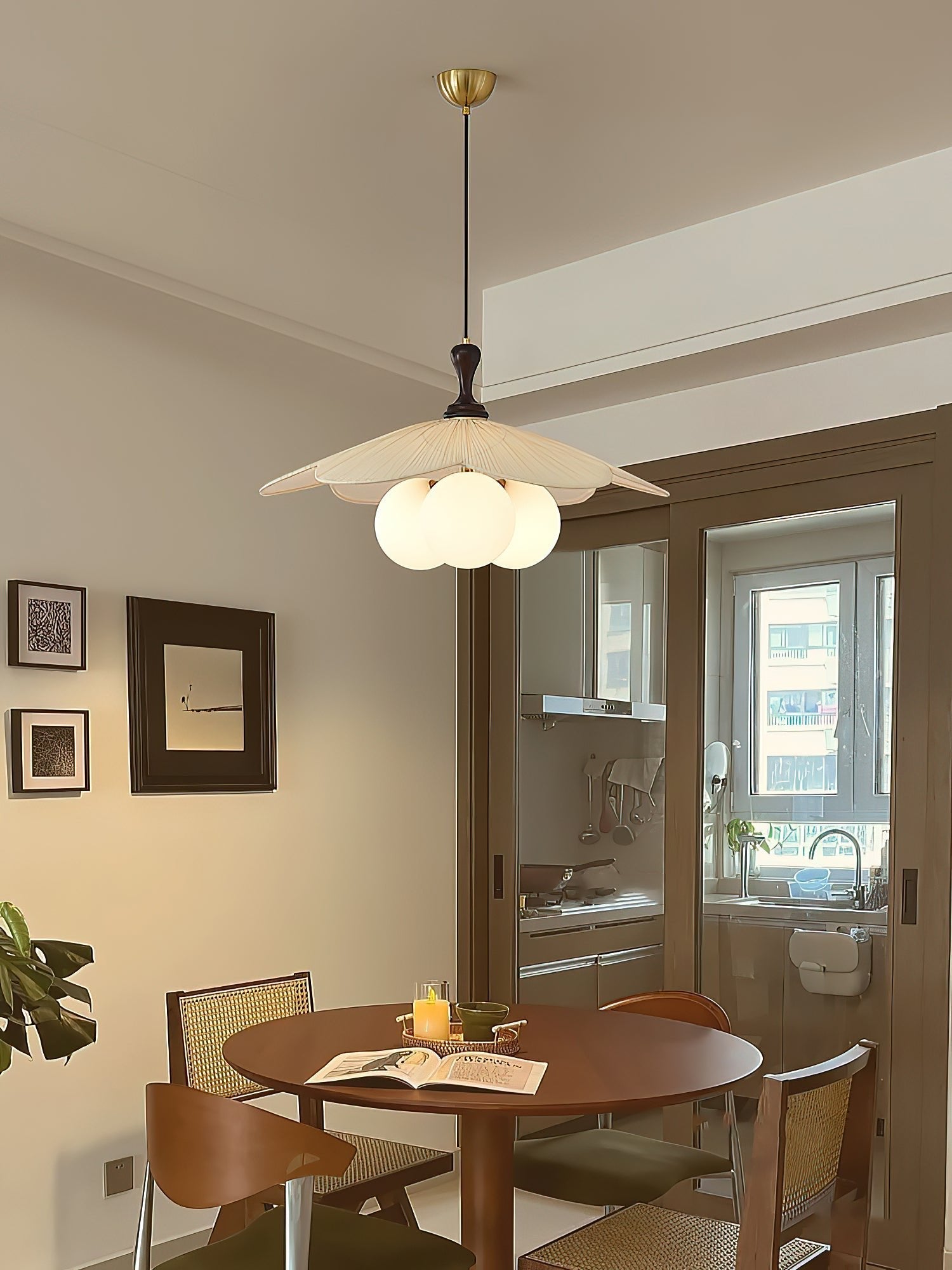 Froselia Modern Glass Wood Pendant Lamp
