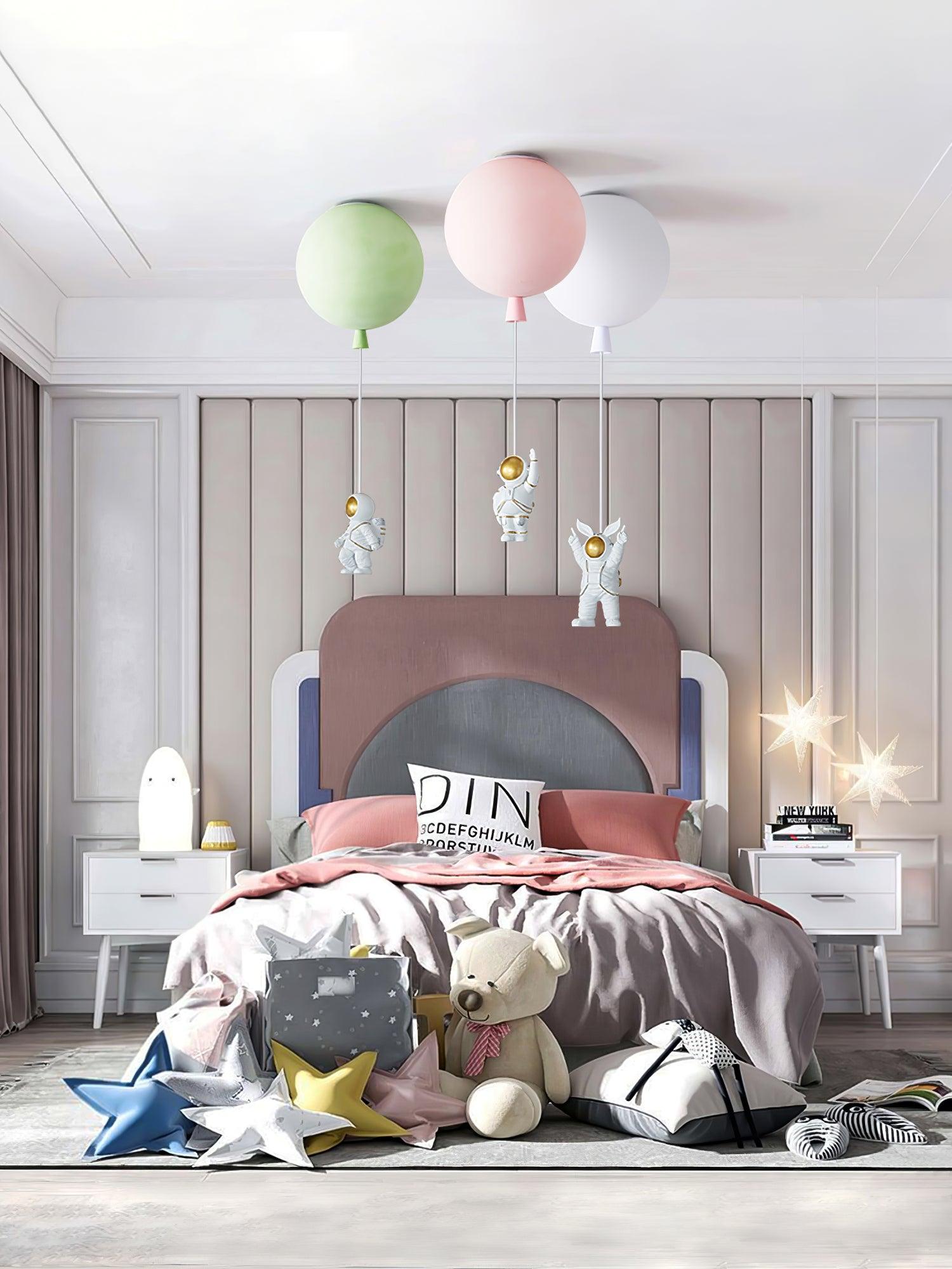 Solara Ceiling Light Acrylic Balloon Astronaut Playful Kids Room