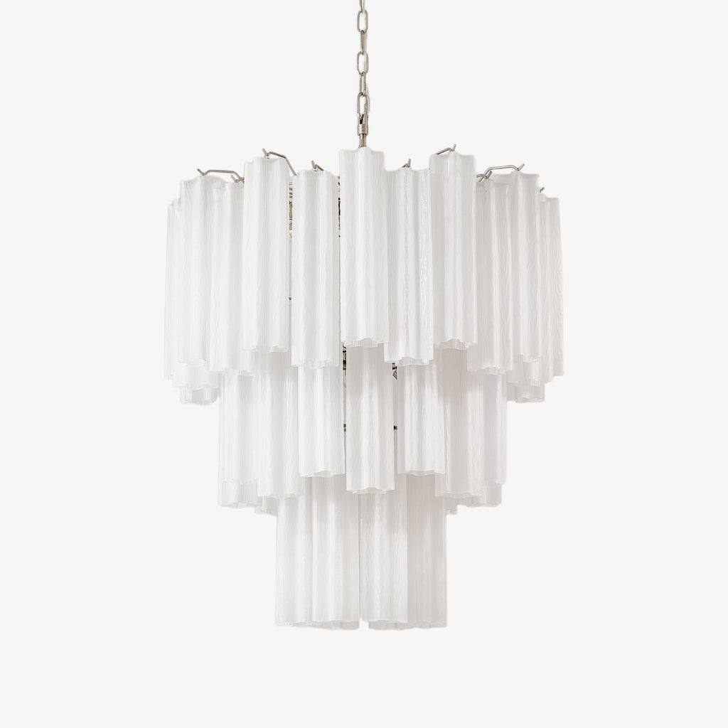 Aurora Chandelier Frosted Glass Tubes Layered Minimalist