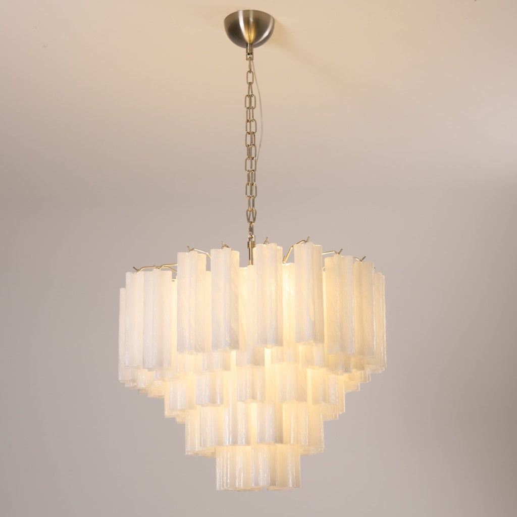 Aurora Chandelier Frosted Murano Glass Tiered Cascade