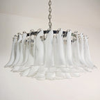 Aurora Chandelier White Murano Glass Petal Elegant