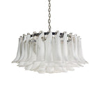 Aurora Chandelier White Murano Glass Petal Elegant