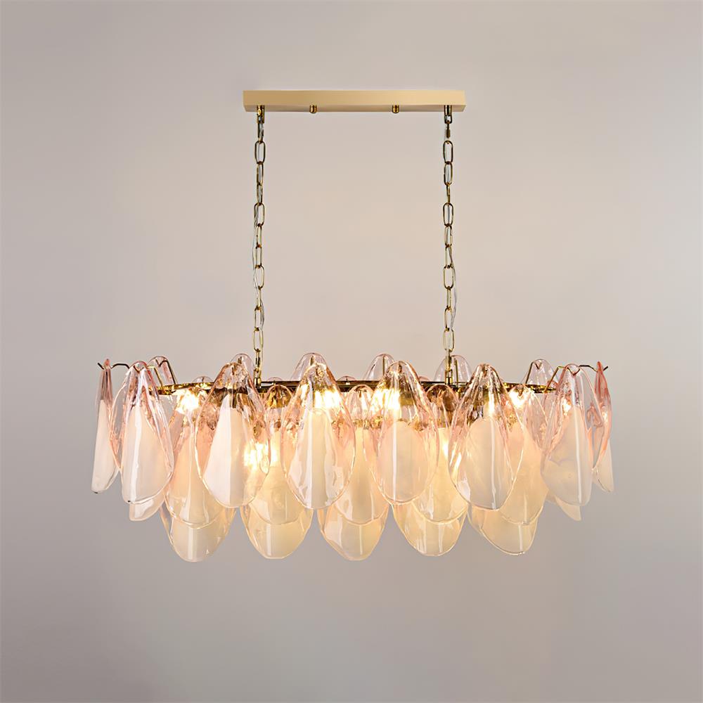 Fuchsia Chandelier Blush & Green Glass Petals - image 32