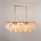 Fuchsia Chandelier Blush & Green Glass Petals - image 32