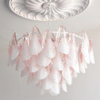 Fuchsia Chandelier Blush & Green Glass Petals - image 23