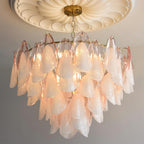 Fuchsia Chandelier Blush & Green Glass Petals - image 24