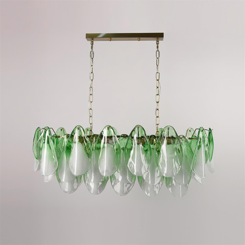 Fuchsia Chandelier Blush & Green Glass Petals - image 25