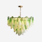 Fuchsia Chandelier Blush & Green Glass Petals - image 1