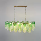 Fuchsia Chandelier Blush & Green Glass Petals - image 13