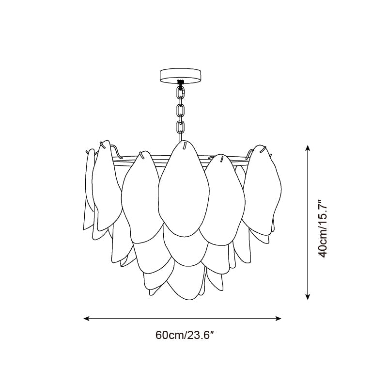 Fuchsia Chandelier Blush & Green Glass Petals - image 6