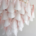Fuchsia Chandelier Blush & Green Glass Petals - image 26