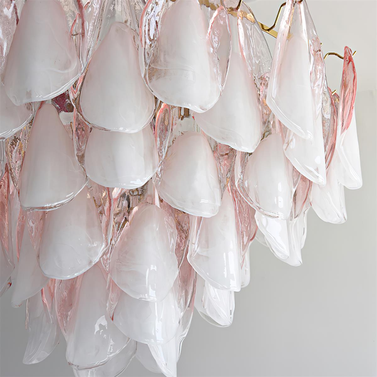 Fuchsia Chandelier Blush & Green Glass Petals - image 26