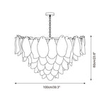 Fuchsia Chandelier Blush & Green Glass Petals - image 8