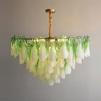 Fuchsia Chandelier Blush & Green Glass Petals - image 31