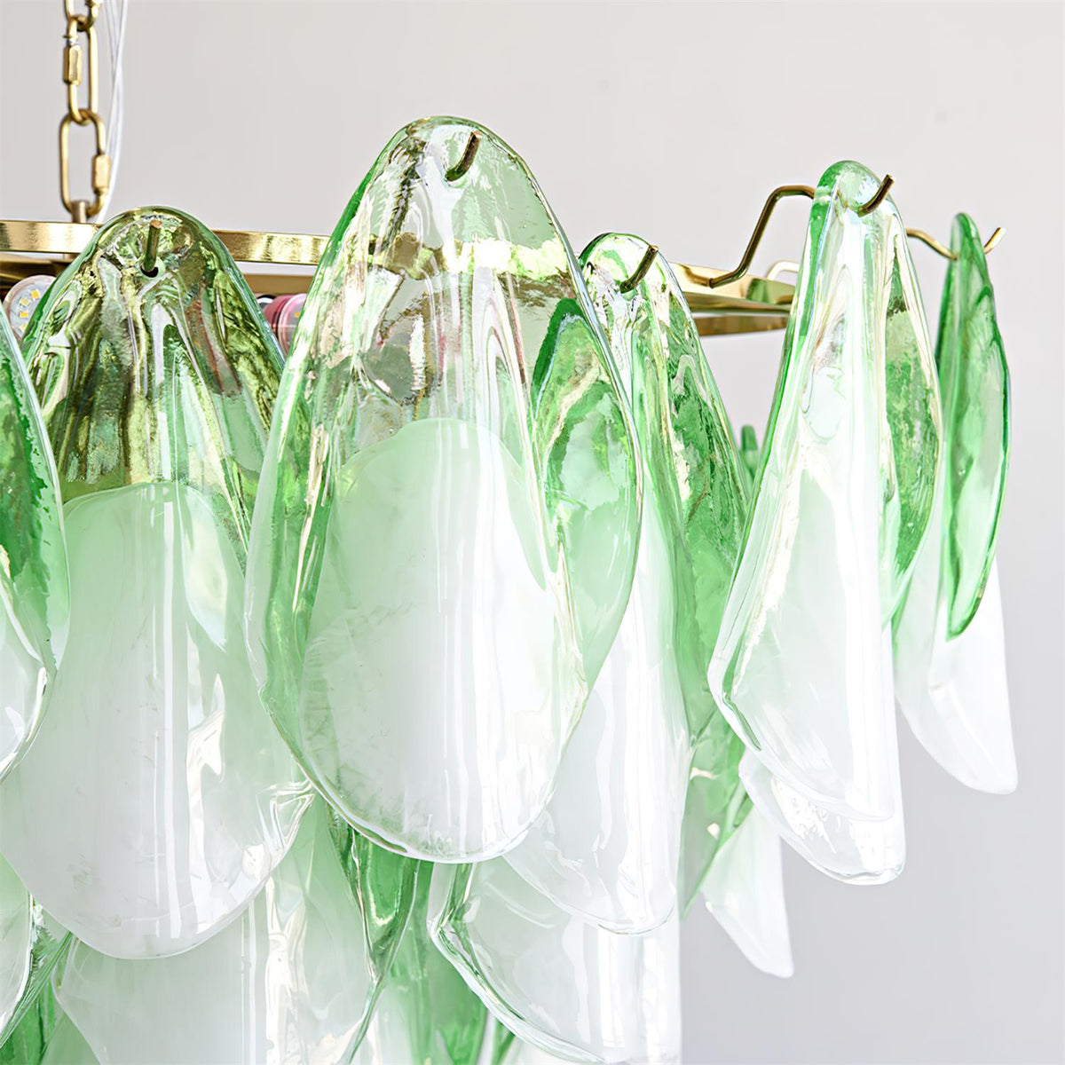 Fuchsia Chandelier Blush & Green Glass Petals - image 27
