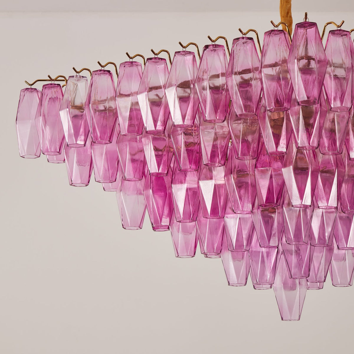Aurora Chandelier Fuchsia Prism Inverted Pyramid