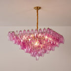 Aurora Chandelier Fuchsia Prism Inverted Pyramid